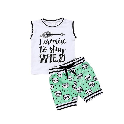 0 24M Baby Letters Cartoon Printing Outfits