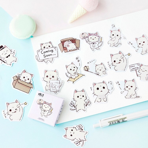 45PCS/PACK Cute Cat Sticker Marker Planner
