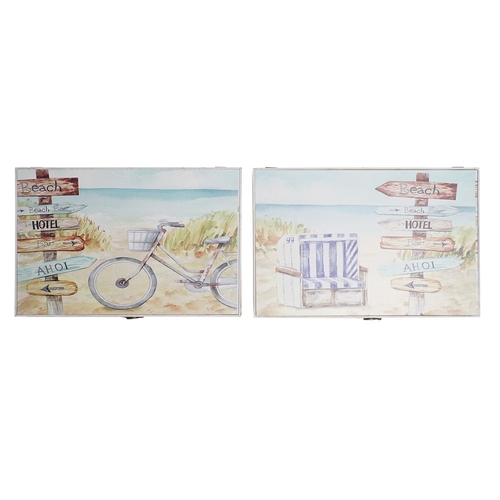 Cover DKD Home Decor Counter Beach MDF Wood 2 Units 46,5 x 6 x 31,5 cm