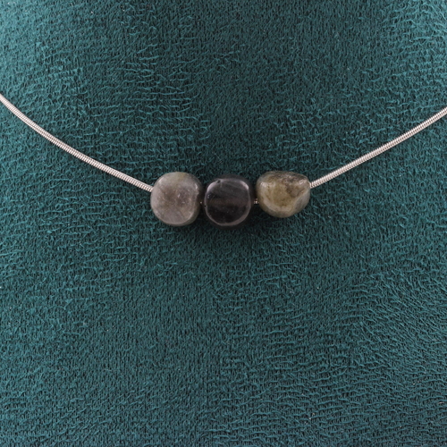 Labradorite from Finland 3 beads necklace.