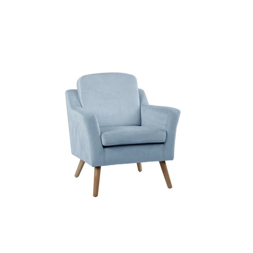 Armchair DKD Home Decor Blue Beige Sky blue Natural Wood Plastic 74 x