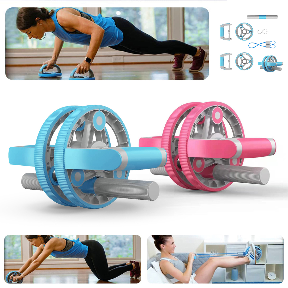 Abdominal Wheel Multifunctional Training Set (Pull Strap Gym Fitness)