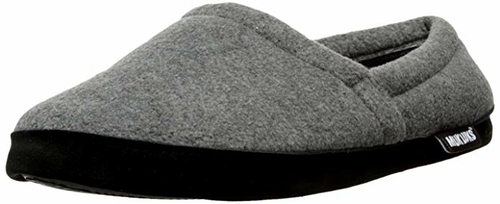 Muk Luks 0015914016-L Mens Fleece Espadrille Slippers, Charcoal - 