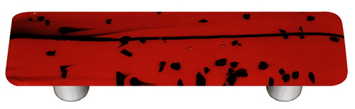 Hot Knobs HK3103-PA Mardi Gras Black with Red Rectangle Glass Cabinet 