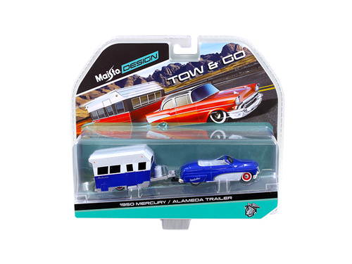 1950 Mercury with Alameda Trailer Blue / White Tow & Go 1/64 Diecast