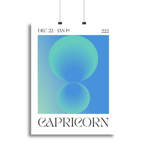 Capricorn Galactic Energy Art Canvas Print or Poster