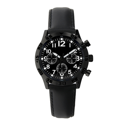 Matsuda 832-00BK Chronograph Pairing Ladies Watch - Black Leather