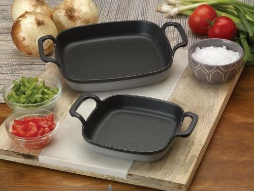 Bayou Classic 7771S 8.5 in. Enameled Cast Iron Baking Dish, Grey