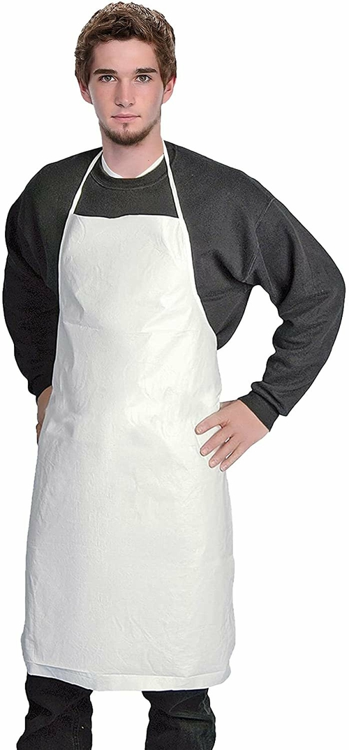 Waterproof Disposable Aprons, 28" x 36". Pack of 10 Large