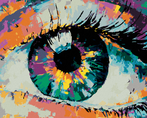 Paint by Numbers - COLOURFUL HUMAN EYE