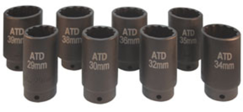 ATD Tools 8628 8Pc. 0.5 In. Dr.12 - Point Fwd Axle Nut Socket Set