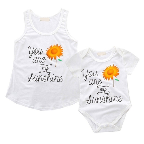 201/ Summer Mother Daughter Matching Letter Print