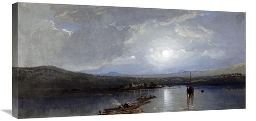 36 in. Moonlit River Art Print - William Trost Richards