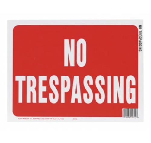 Hy-ko Products 5122049 Hy-Ko Plastic Sign for No Trespassing - Red &am