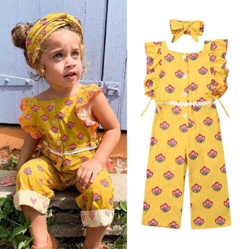 1 6Y Summer Toddler Baby Girls Floral Rompers