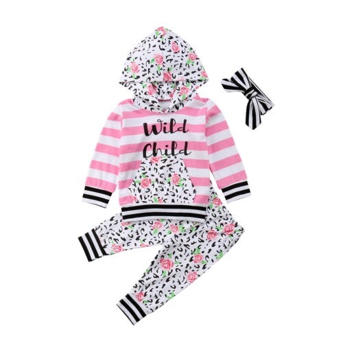 Floral Kids Baby Girl Outfits Clothes Hoodie