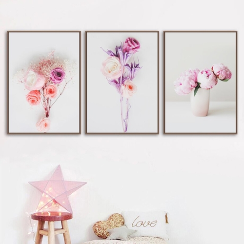 Rose Peony Flower Nordic Posters And