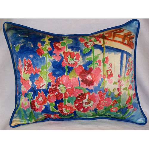 Betsy Drake HJ375 Hollyhocks Art Only Pillow 16"x20"