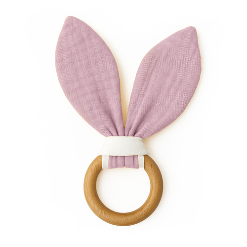 Organic Cotton Teething Ring - Pink