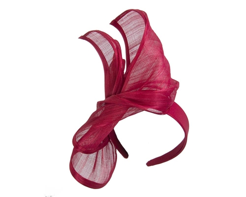 Bespoke red silk abaca racing fascinator