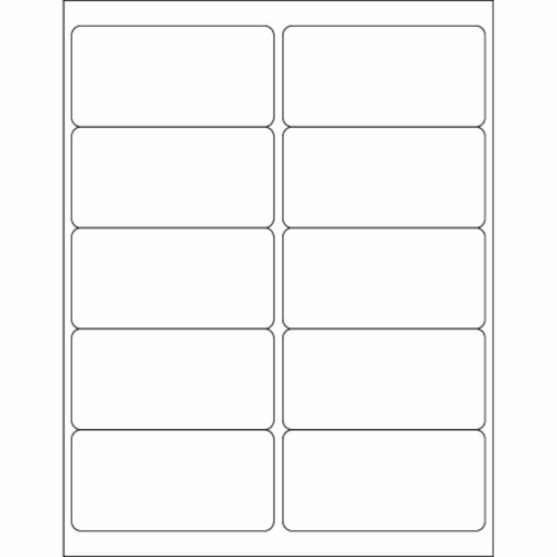 Box Partners LL124 4 x 2 in. White Rectangle Laser Labels - Pack of 10