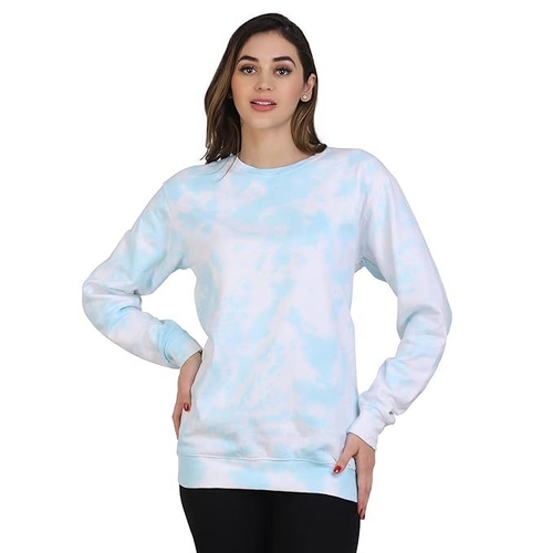 Women Tie Dye Sweatshirt Rund Neck Full sleeve (Size-M) (Color-LIGHT