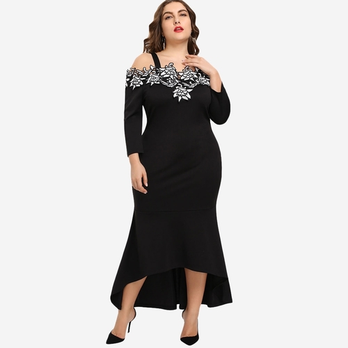  2019 Autumn Plus Size Embroidery Bodycon