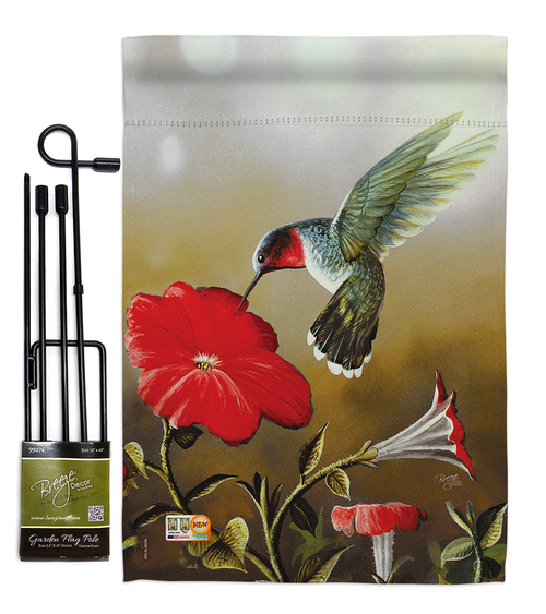 Breeze Decor BD-BI-GS-105050-IP-BO-D-US16-AL 13 x 18.5 in. Ruby Hummin