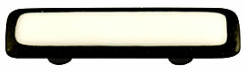 Hot Knobs HK5008-PB Black Border with White Rectangle Glass Cabinet Pu