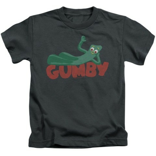 Trevco Gumby-On Logo Short Sleeve Juvenile 18-1 Tee- Charcoal - Large 