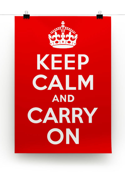 Keep Calm and Carry On Canvas Print or Poster