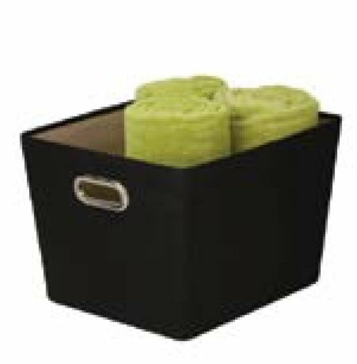 Honey-Can-Do SFT-03072 Medium decorative storage bin with handles - Bl