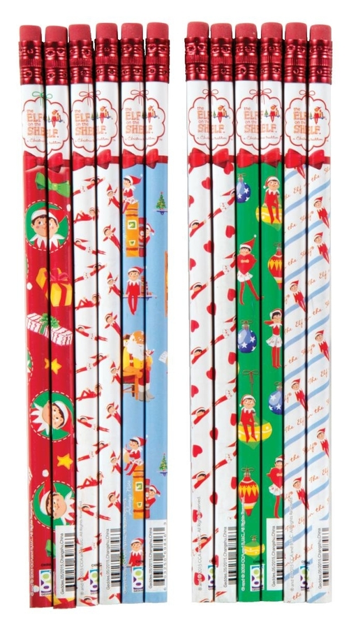 Geddes The Elf on the Shelf Holiday Pencils - 72 Count, 6 Designs