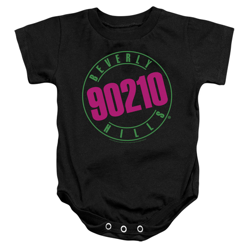 Trevco CBS151-SS-4 90210 & Neon Infant Cotton Snapsuit, Black - Ex