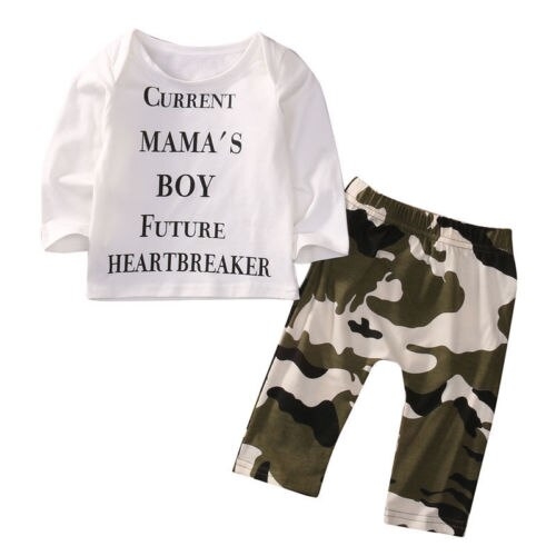 Boy Infant Baby Boy Camouflage Outfits Long