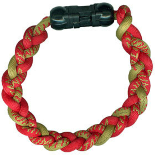 Titanium Ionic Braided Wristband Red/Gold