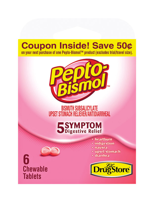 Pepto Bismol 9005020 Upset Stomach Reliever - 6 Count & Pack of 6