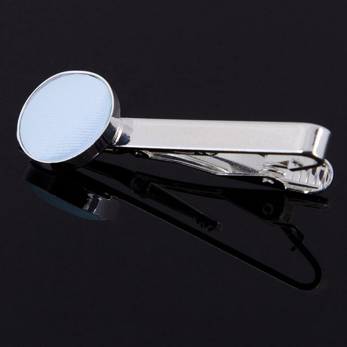 Plain Satin Tie Clip - Baby Blue