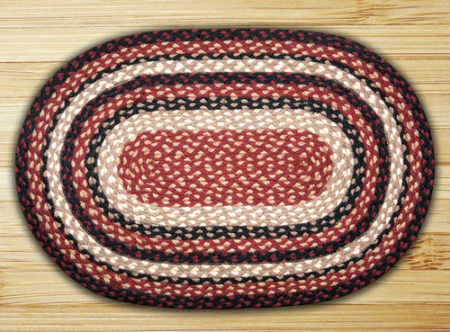 Earth Rugs 02-344 Burgundy-Black-Tan Oval Rug