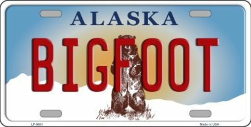 Smart Blonde LP-9601 Bigfoot Alaska State Background Novelty Metal Lic