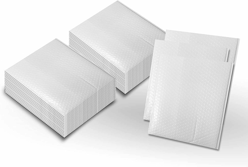White Poly Bubble Mailers 6.5 x 9 Padded Envelopes 6 1/2 x 9 Pack of