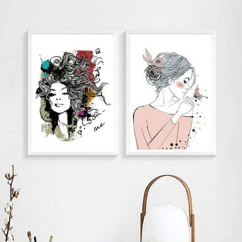 Beautiful Girl With Flowers On Hair Canvas Art