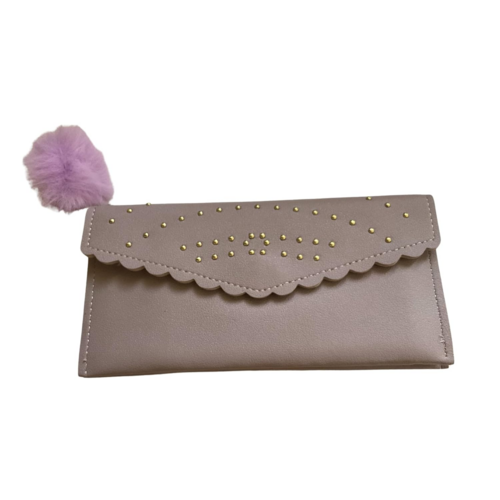 Women's Regular Clutch Embroidery Woven Design-PINK
