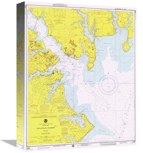 Global Gallery GCS-450522-16-142 16 in. Nautical Chart - Annapolis Har