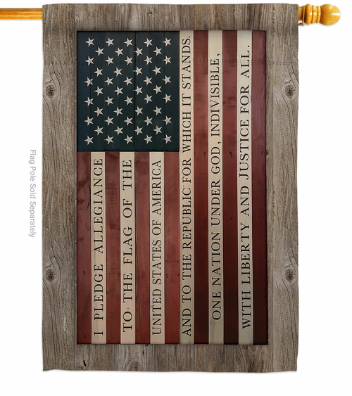 Breeze Decor H111091-BO Pledge of Allegiance House Flag Patriotic Star