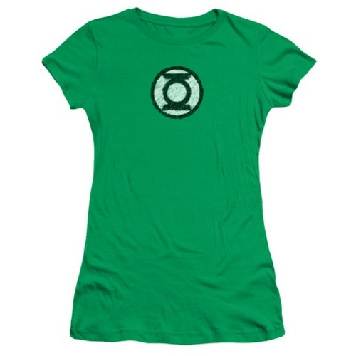 Trevco Green Lantern-Scribble Lantern Logo Short Sleeve Junior Sheer T