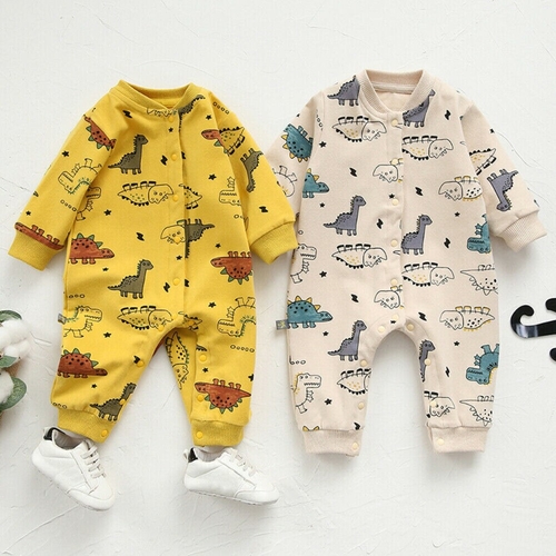 Toddler Baby Boy Girl Warm Rompers Clothes Long