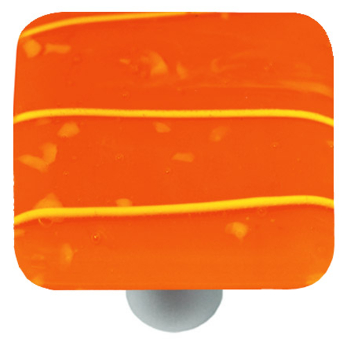 Hot Knobs HK3104-KA Mardi Gras Yellow with Orange Square Glass Cabinet