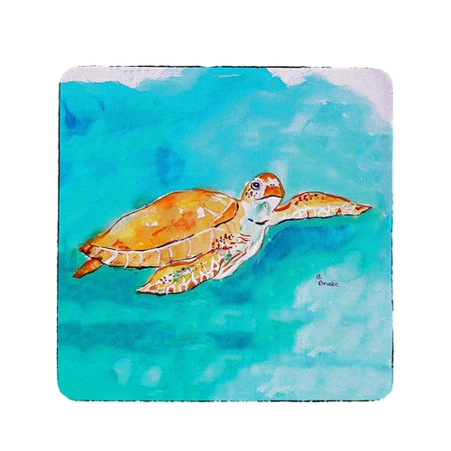 Betsy Drake CT156 Brown Sea Turtle Coaster - Set of 4
