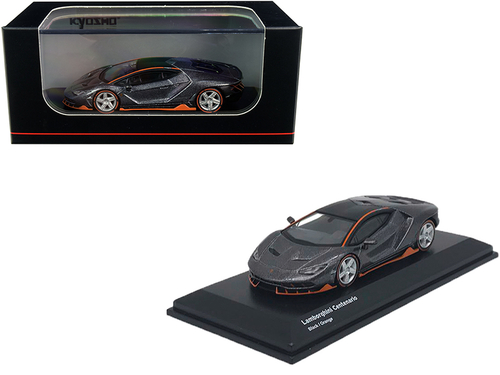Lamborghini Centenario Black Metallic with Orange Accents 1-64 Diecast